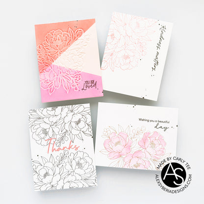 Lush Peony Bouquet Press + Hot Foil Plate & Stencil Bundle