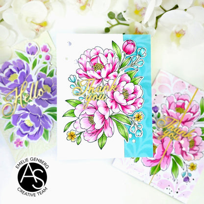 Lush Peony Bouquet Press+Foil Plate