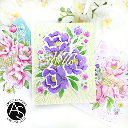 Lush Peony Bouquet Press+Foil Plate
