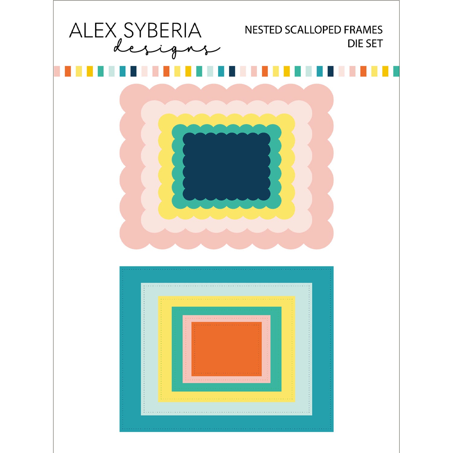 Nested Scalloped Rectangle Frames Die Set – Alex Syberia Designs UK